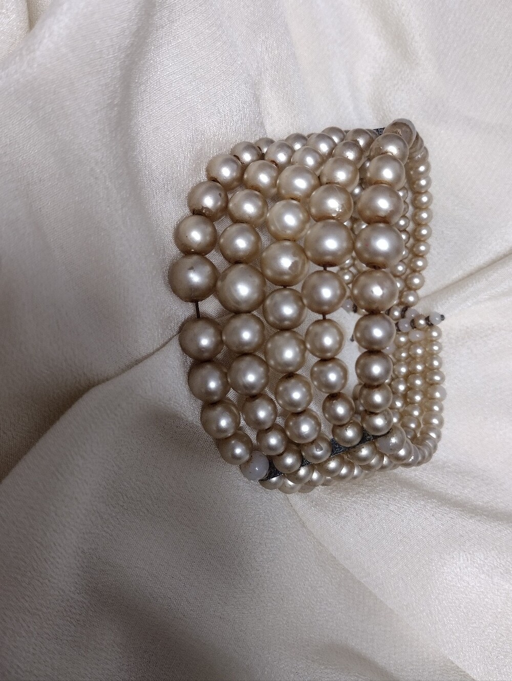 Classic Pearl Multi-Row Bracelet - Ivory Pearls